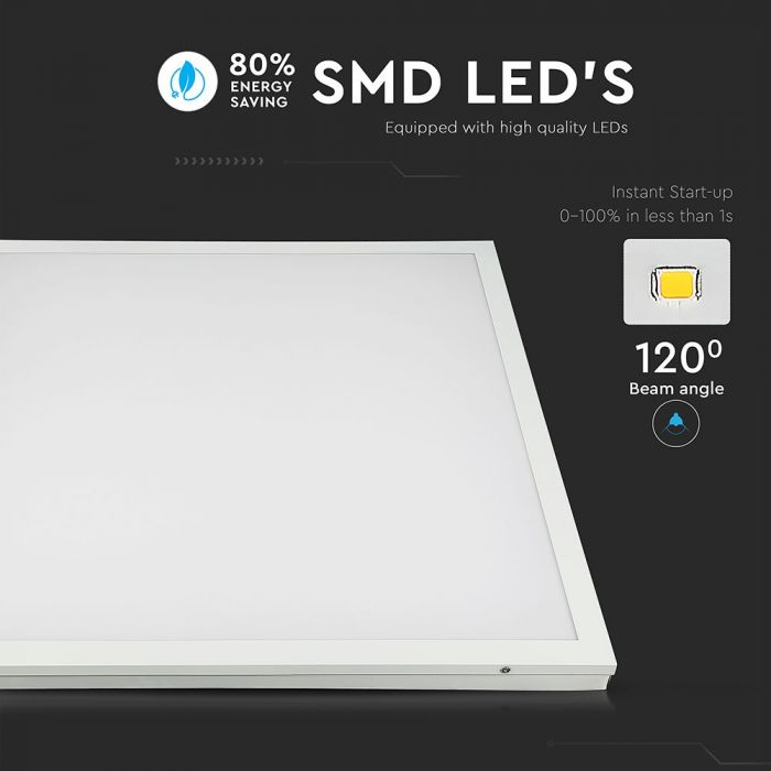 V-TAC LED panel 25W 600x600mm 4000lm 2v1 (zapustený/prisadený) 4000K vr.zdroja EVOLUTION 6PCS/PACK (6601) VT-6125